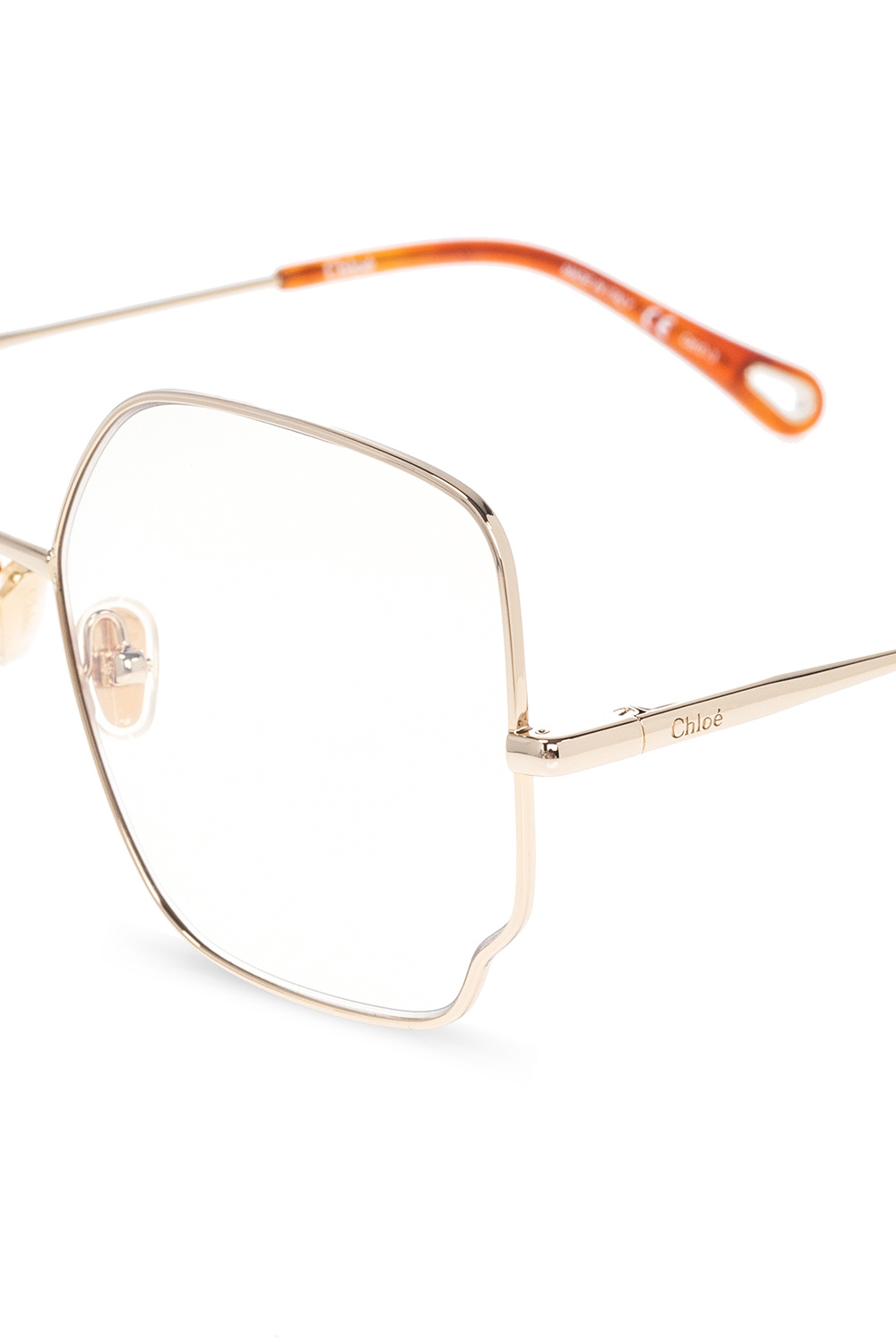 Chloé gold cheap aviator optical glasses